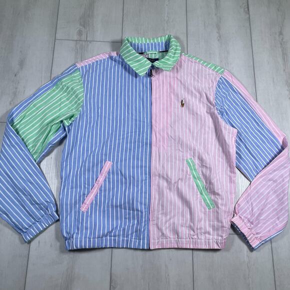 Polo Ralph Lauren Men’s Medium Striped Oxford Bayport Fun Windbreaker Jacket - Picture 1 of 14